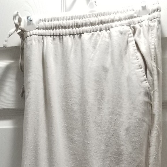 NWT Old Navy Wide Leg Oatmeal Linen Pants 4X - Picture 2 of 5
